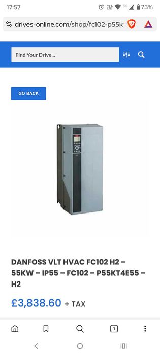 Falownik Oppdag Danfoss VLT HVAC FC 102 P55 kW ,przemysł,tanio