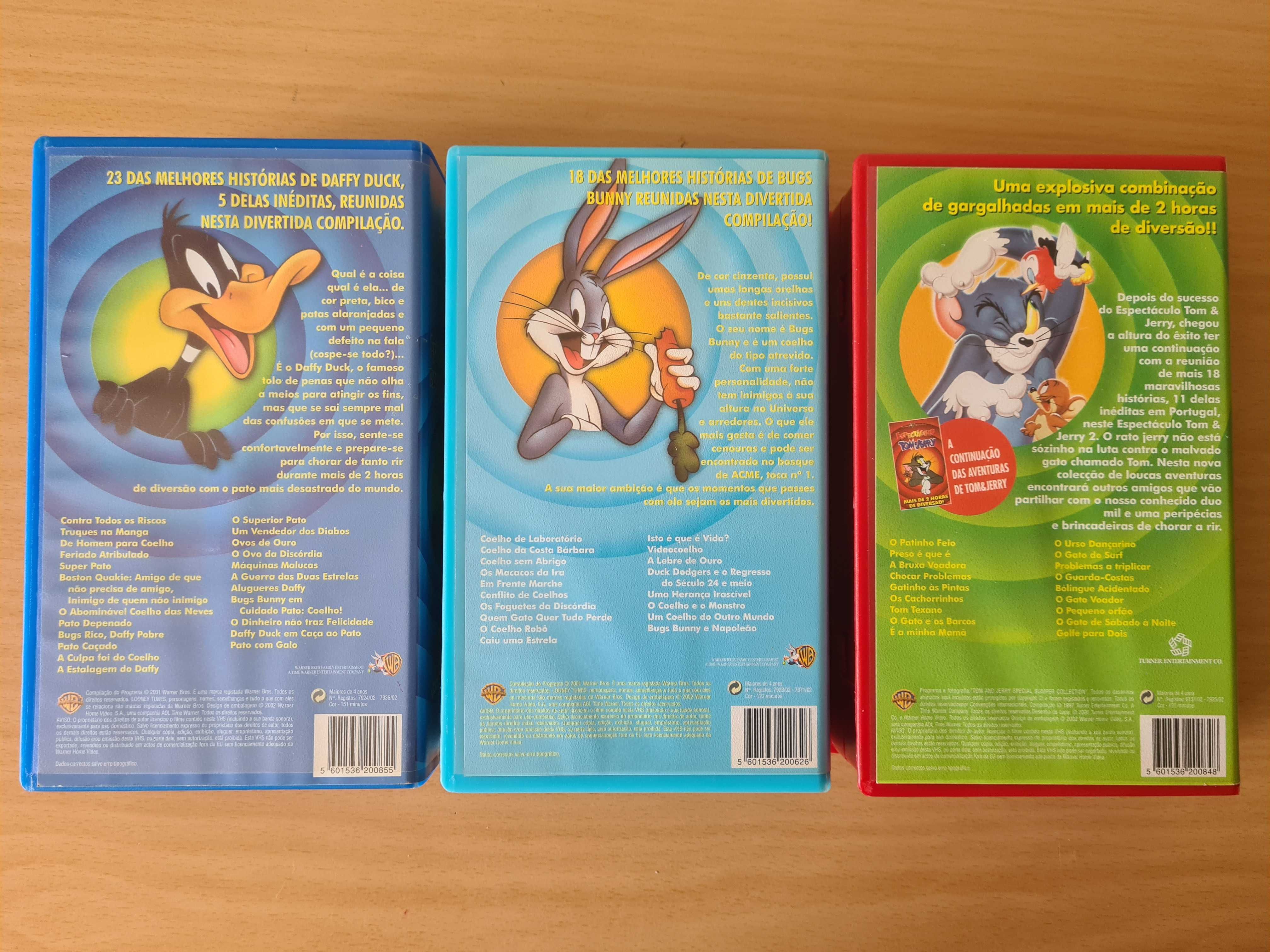 3 packs VHS com desenhos animados da coleção "Espectáculo"