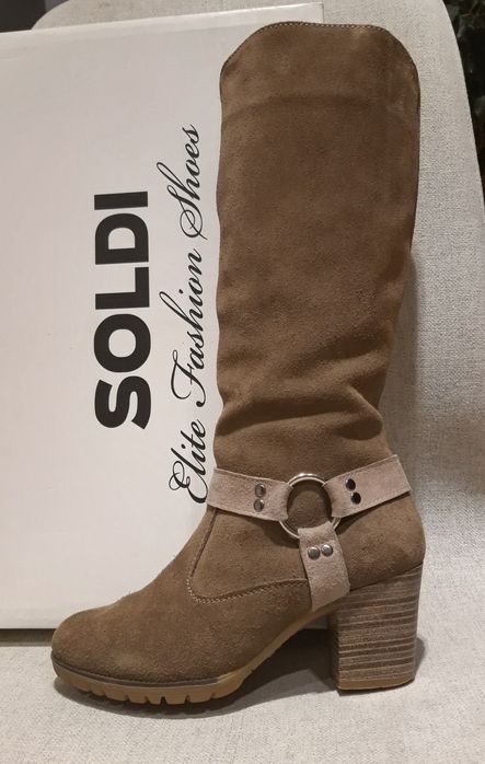 Soldi сапоги чоботи 36 р. замша зима цигейка овчина натуральна 23 см