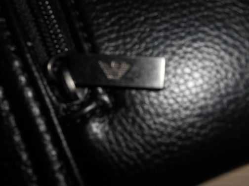 Emporio Armani Skorzana męska torba aktówka, skóra, Włochy
