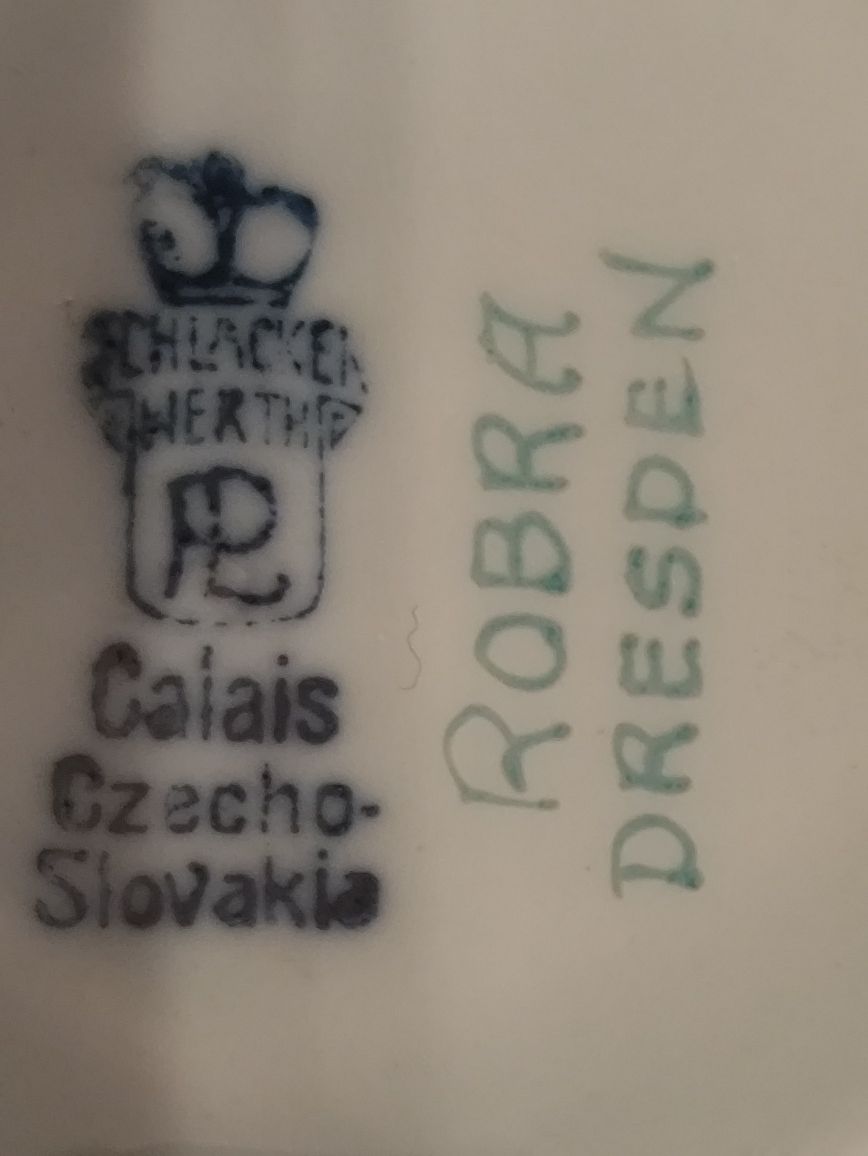 Porcelana CALAIS Czechy Dekor ROBRA Drezno Duo Mokka