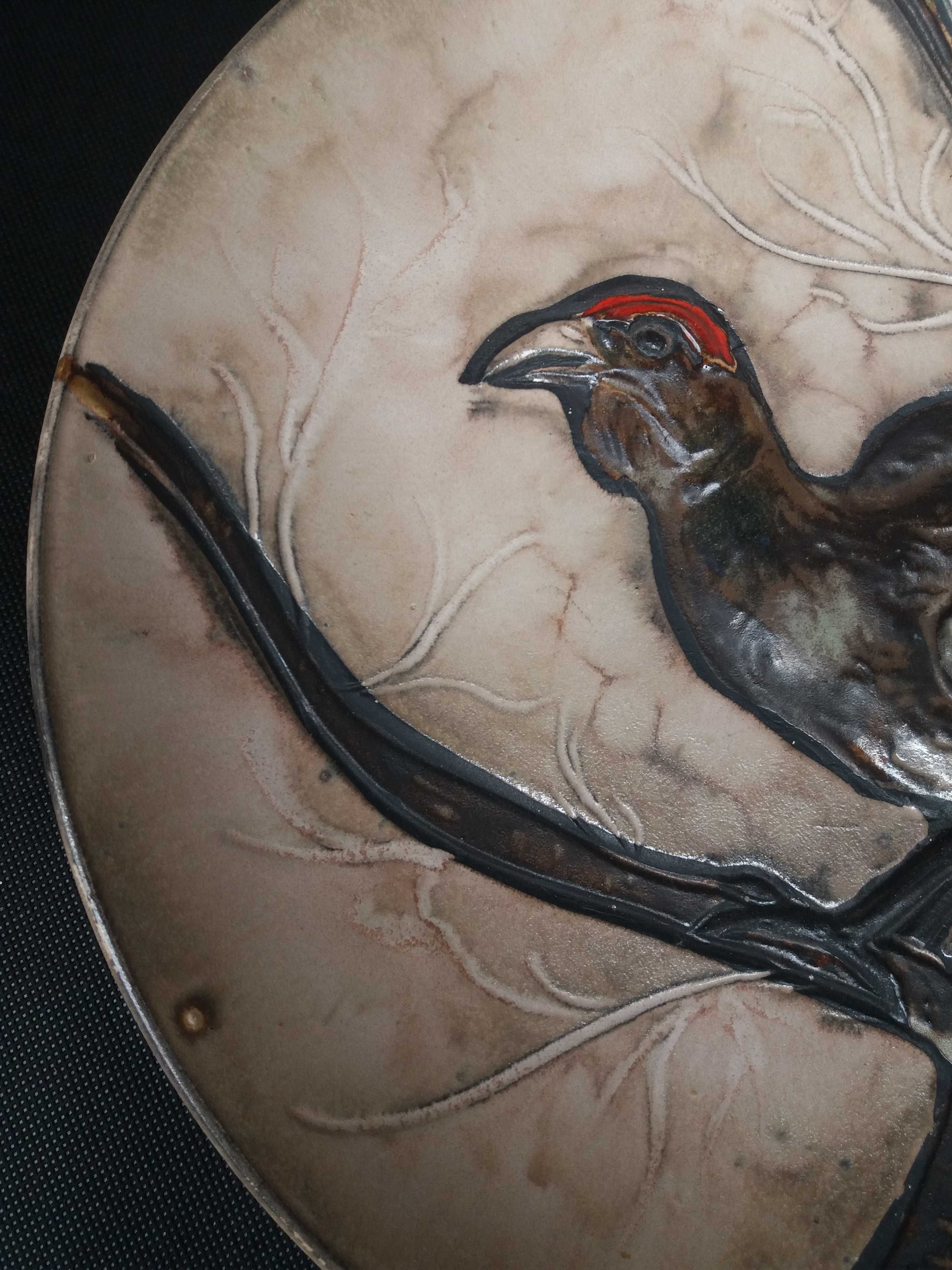 Duży ceramiczny talerz ścienny Ruscha