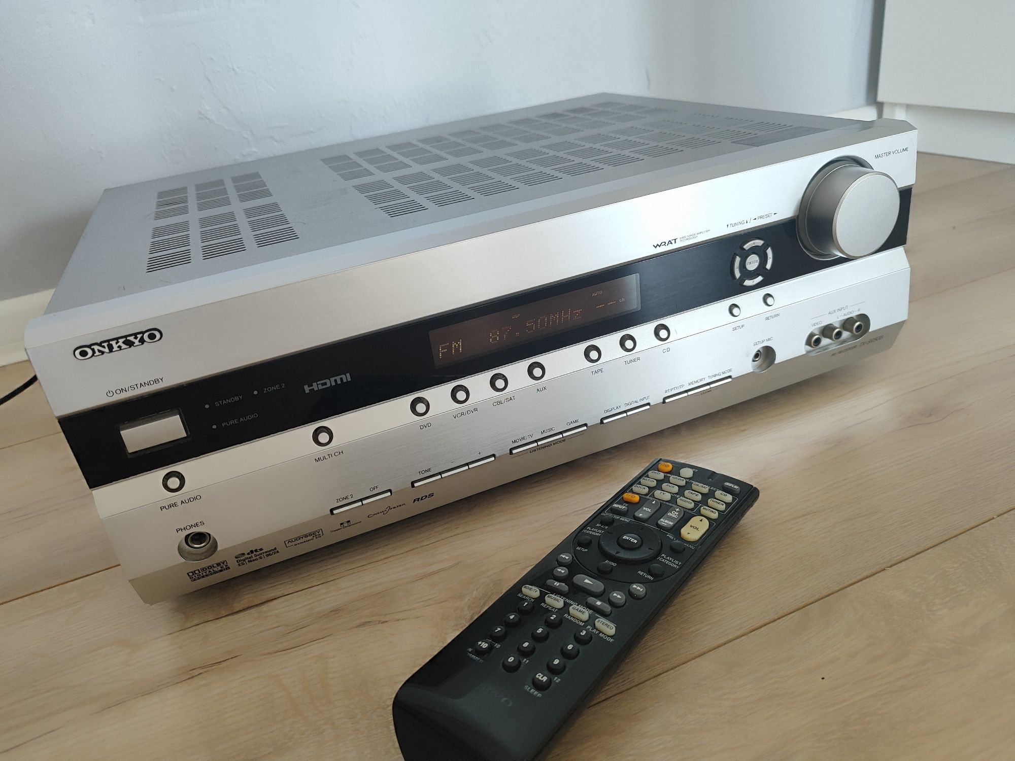 Amplituner ONKYO TX-SR506 7x130W DTS HDMI Pilot Wzmacniacz Srebrny