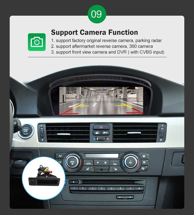 Rádio 9" Linux BMW Série 3 e 5 E60 E90 Carplay Android Auto GPS NOVO