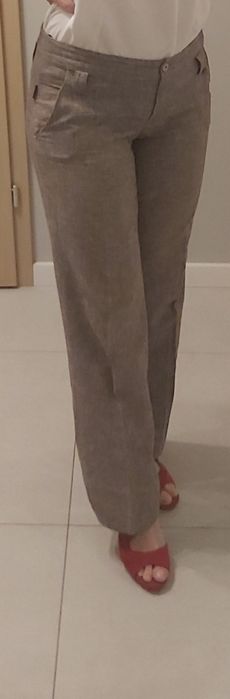 Spodnie z lekkiego materiału a la len, idealne  na lato