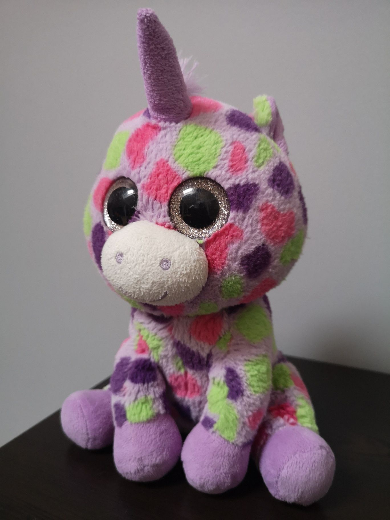 Jednorożec unicorn konik z brokatowymi oczami  maskotka ty