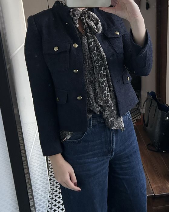 Marynarka Mango XS 34 granatowa