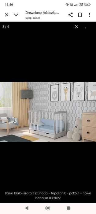 Łóżeczko 120x60 w bardzo dobrym stanie.