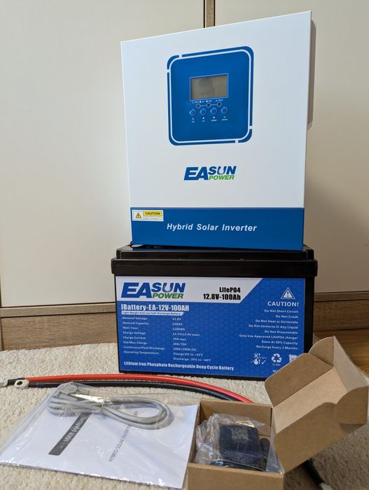 Комплект. Гібрідний інвертор EASUN 12v  + Lifepo4 100ah