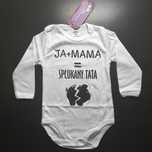 Body dziecięce z dł. ręk. Axima r.80 z napisem "Ja+mama=spłukany tata"