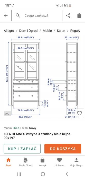 Witryna ikea hemnes