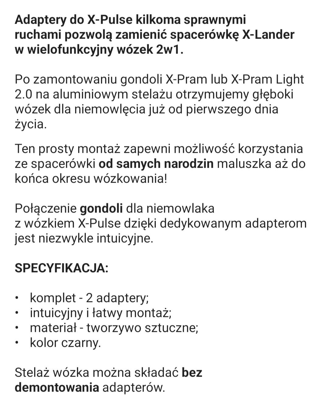 Adaptery do wózka x lander