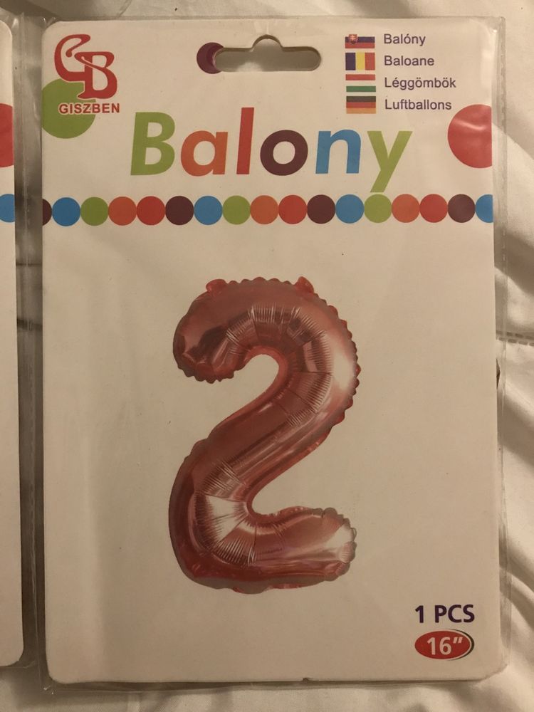 Dwa balony z cyfrą 2 kolor rose gold