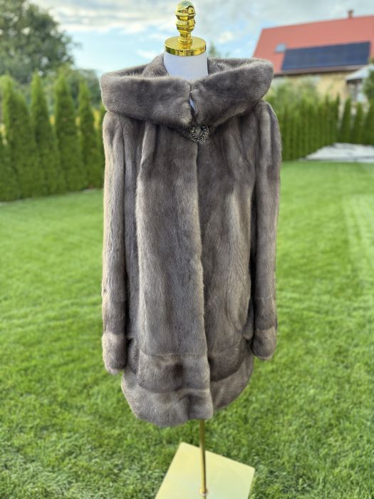 Futro naturalne z norek, duzy rozmiar L XL