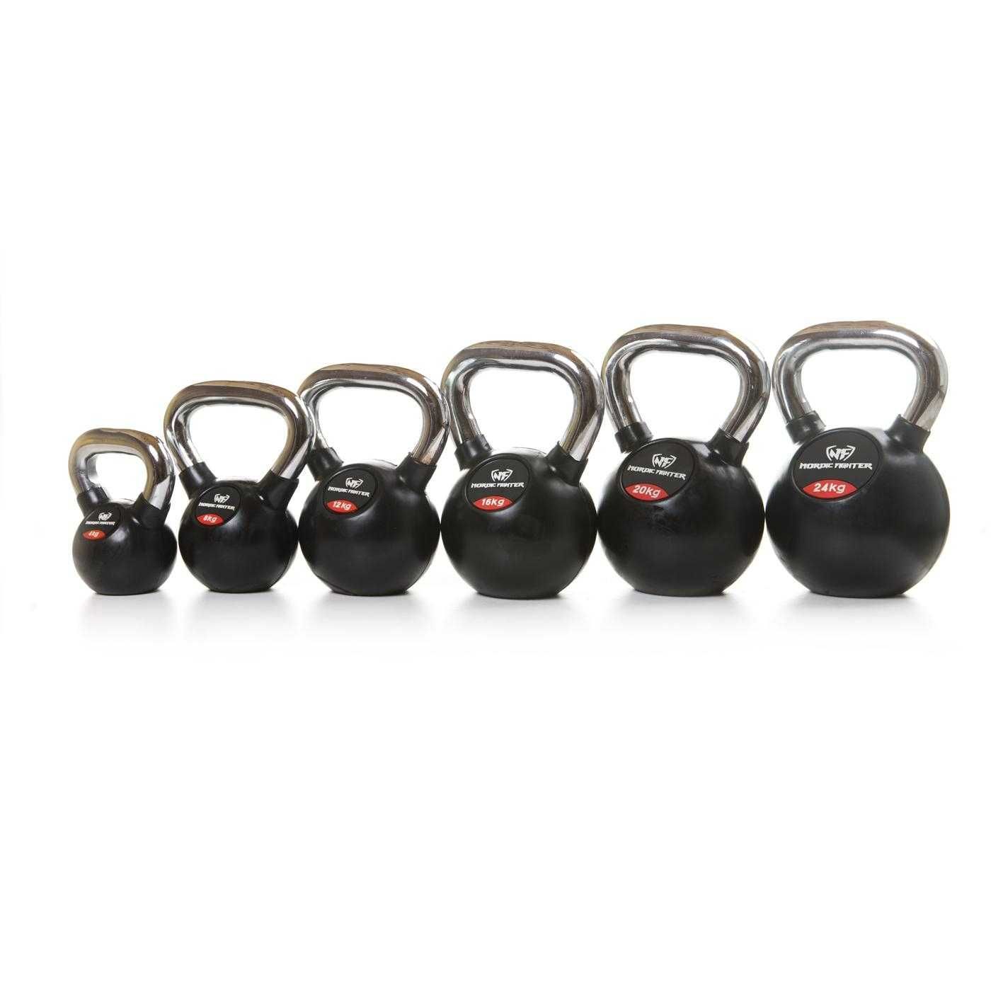 Kettlebells ogumowane z rączką chromowaną 20 kg