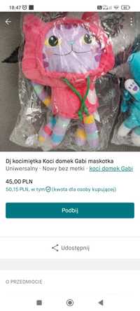 Maskotka Koci domek Gabi