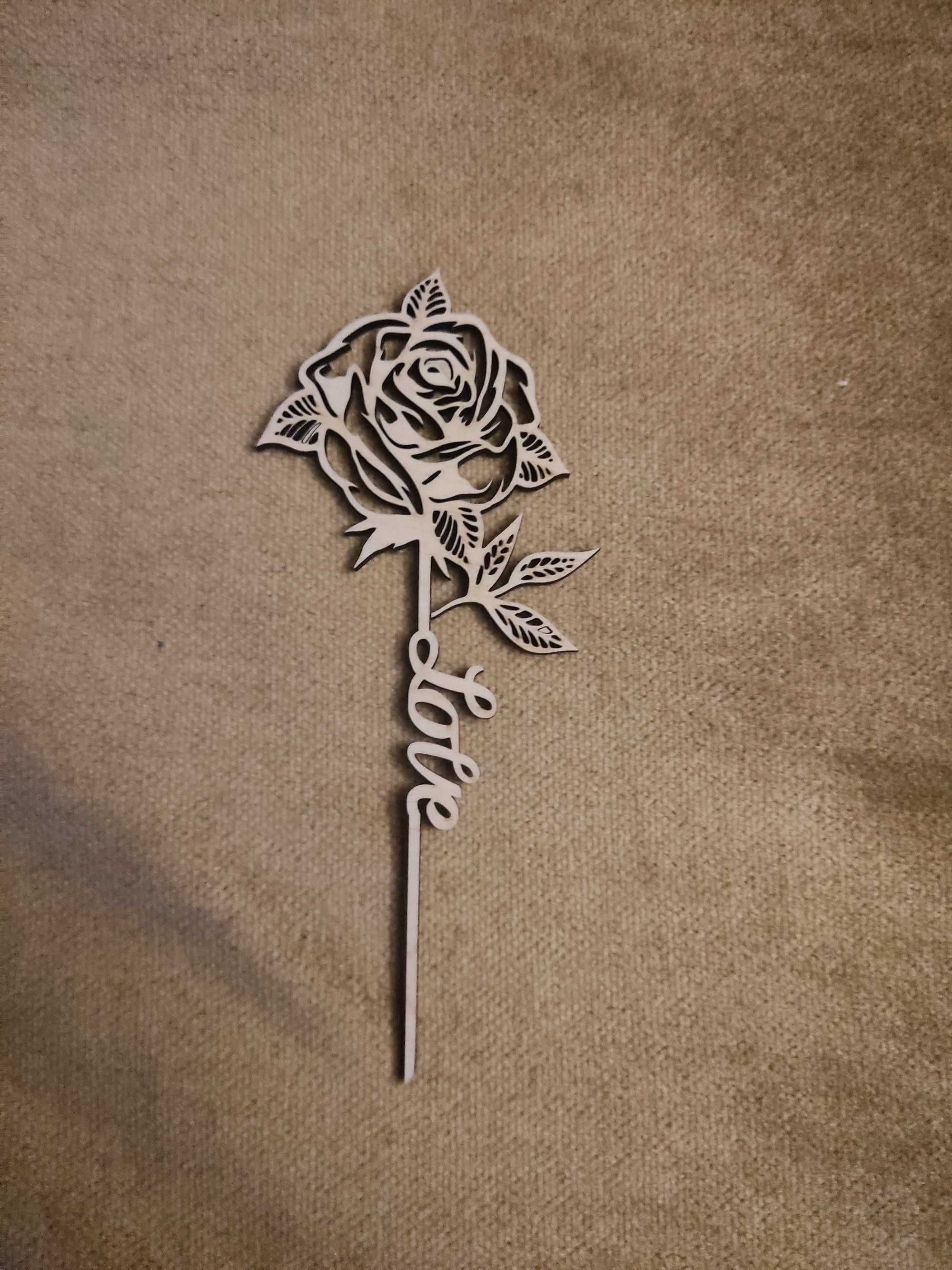 Dekoracja drewniana Róża