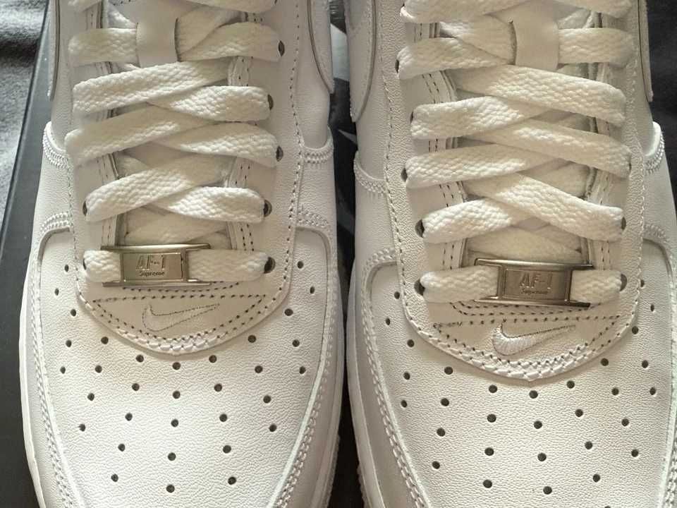 AF1\Powietrze*airDamskieNikeForce1SupremeWhite UnisexTrampki Rozm.46