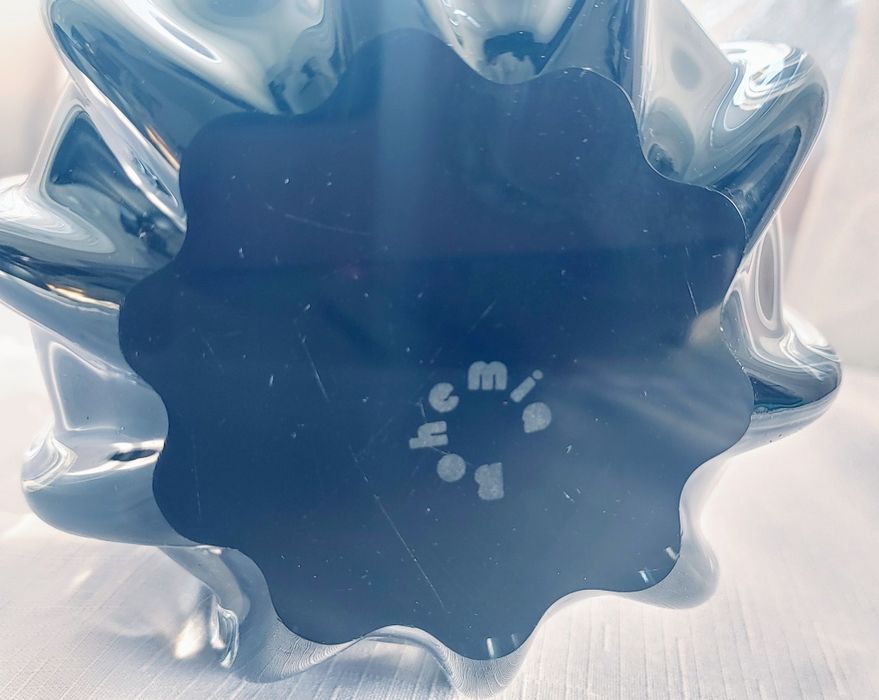 Wazon szklany Bohemia Sygnowany Czechosłowacja vintage czasy prl