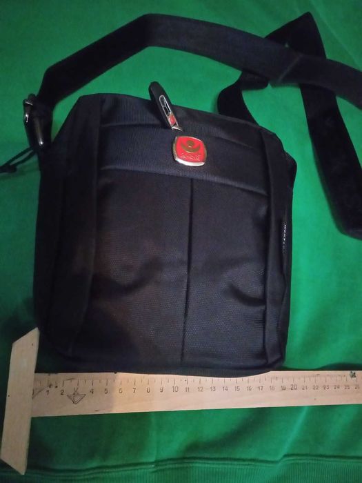 Качественная повседневная мужская деловая сумка через плечо 16х19х7