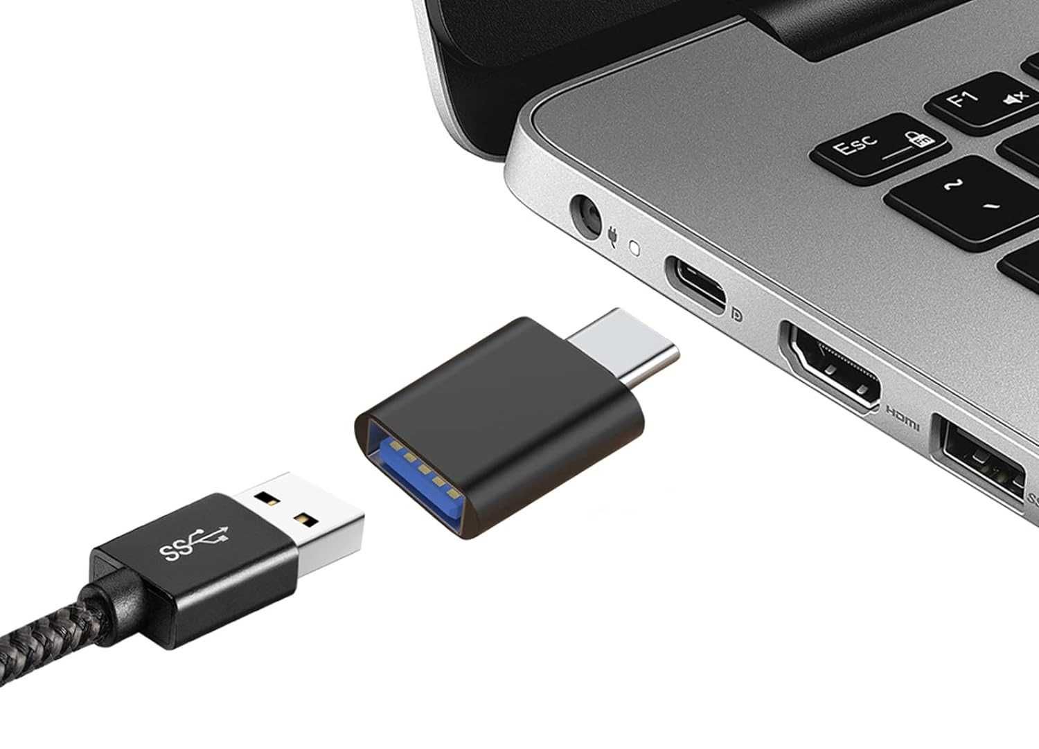 2x Przejściówka adapter USB-A do USB-C Transmisja danych ładowanie