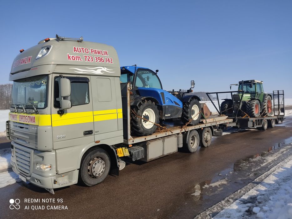 Transport maszyn rolniczych Pomoc Drogowa ,laweta
