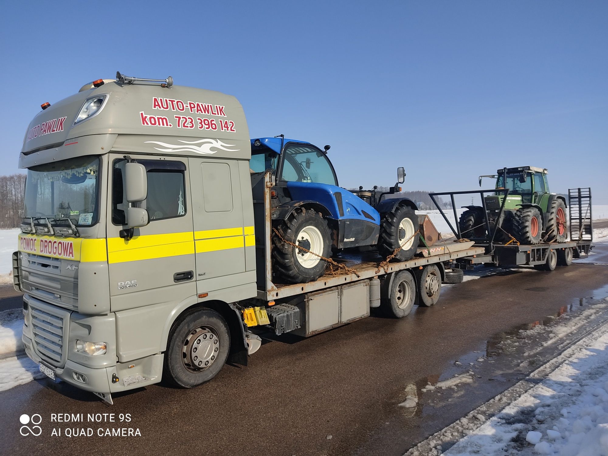 Transport maszyn rolniczych Pomoc Drogowa ,laweta