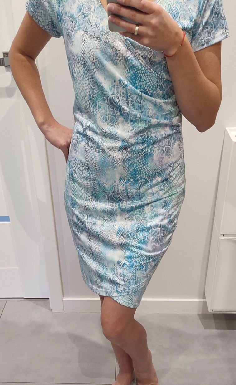 Sukienka Monnari, 38, M, do karmienia, błękitna, ciążowa