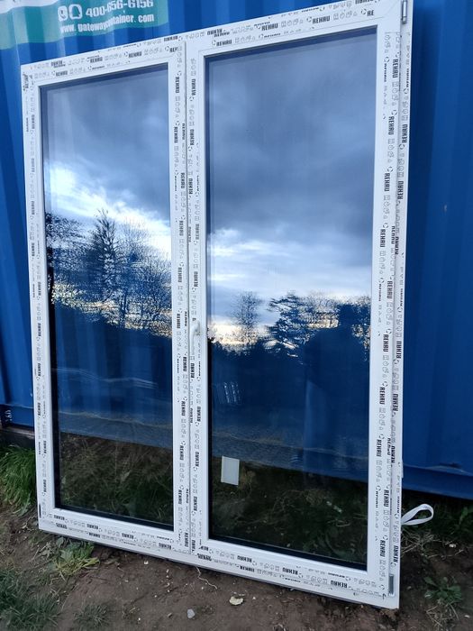 Okno 177x232 2szt złoty dąb drzwi tarasowe 3-szybowe nowe rozwierno uc