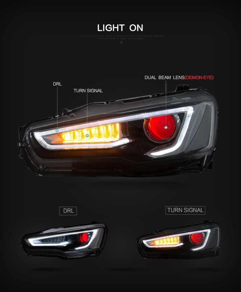 Оптика головного света-LED  Mitsubishi Lancer 10 (07-19) фара фонарь