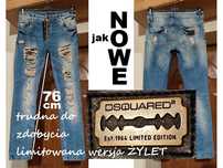 spodnie jeans DSQUARED2 żyleta W31 L30 pas 78 80 82 - 84 86 j. NOWE