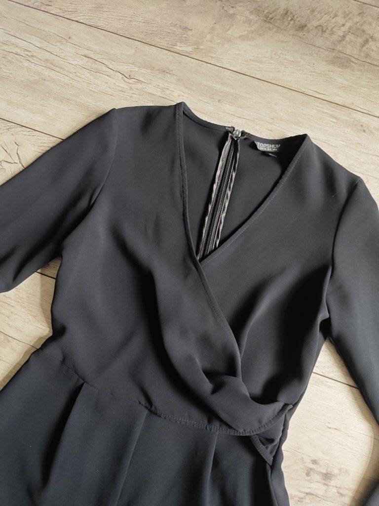 Kombinezon Top Shop 36 xs elegancki weselny komunijny czarny krótki