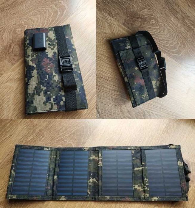 Солнечная батарея панель, портативная, складная, камуфляж. 5V. 1А. USB