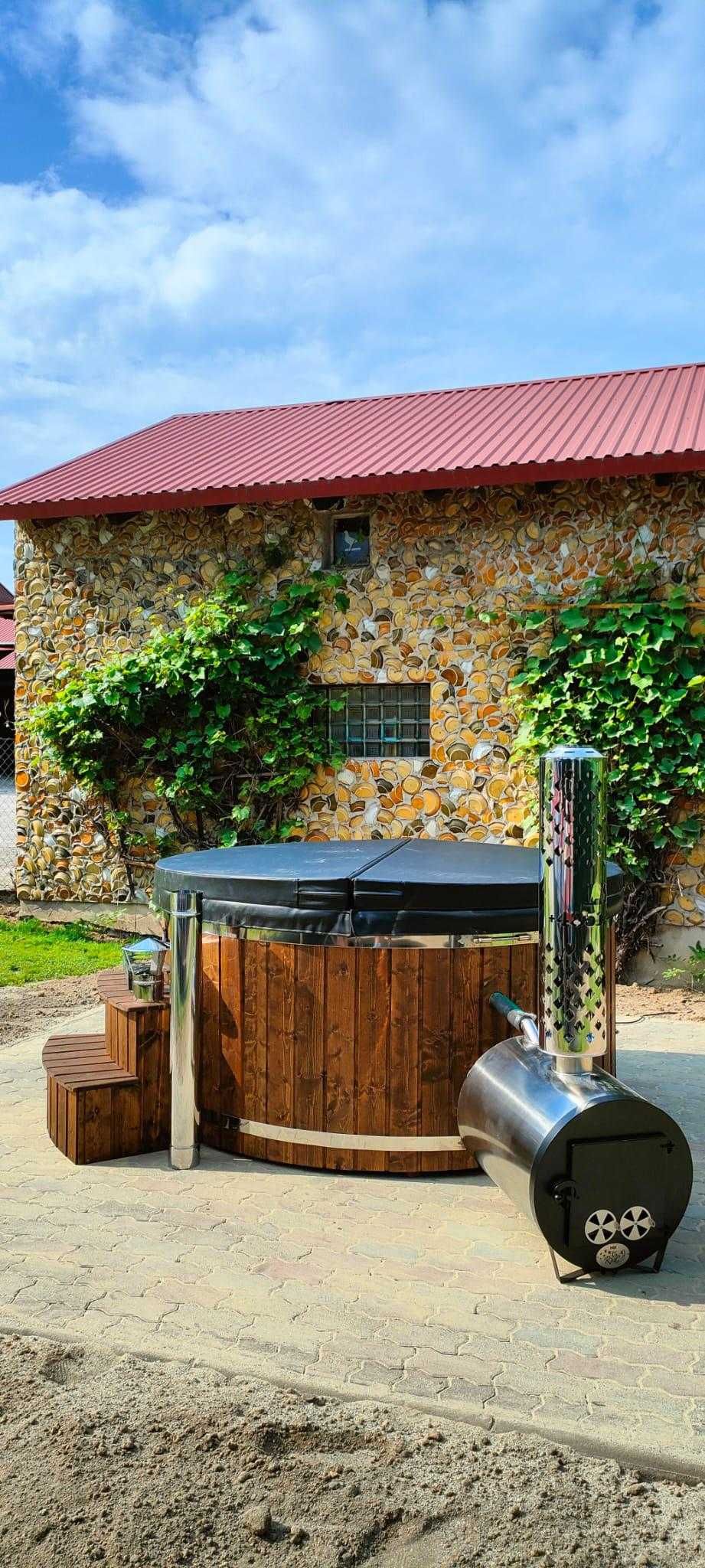 Balie ogrodowe z piecem na drewno, jacuzzi ogrodowe, ruska bania TANIO