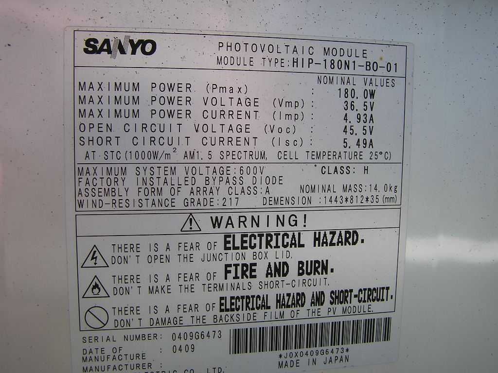 panel modul solar Sanyo Made in JAPAN 180W mono Plot Zadaszenie Dach