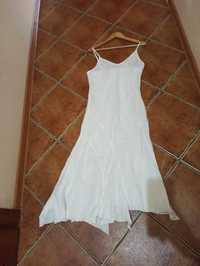 40 42 asymetryczna letnia sukienka biała len Gianni Rodini