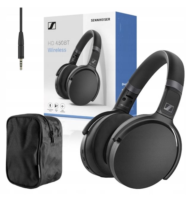 Słuchawki SENNHEISER HD 450BT Black aktywne ANC 30h BT 5.0 aptX + ETUI