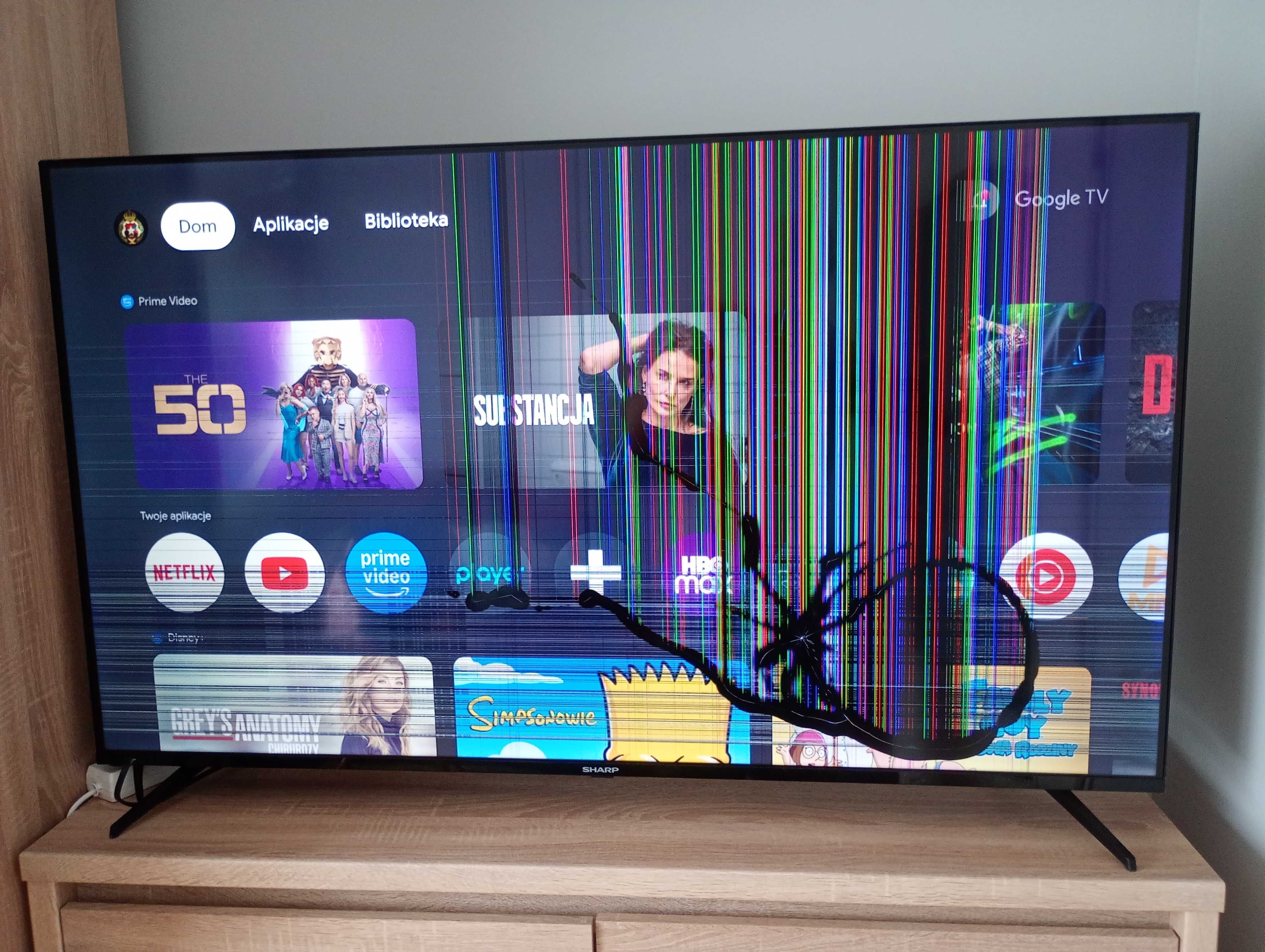 Tv SHARP 55GL4460E uszkodzona matryca