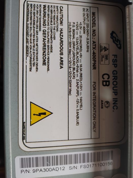 Блок питания ATX-400PNR