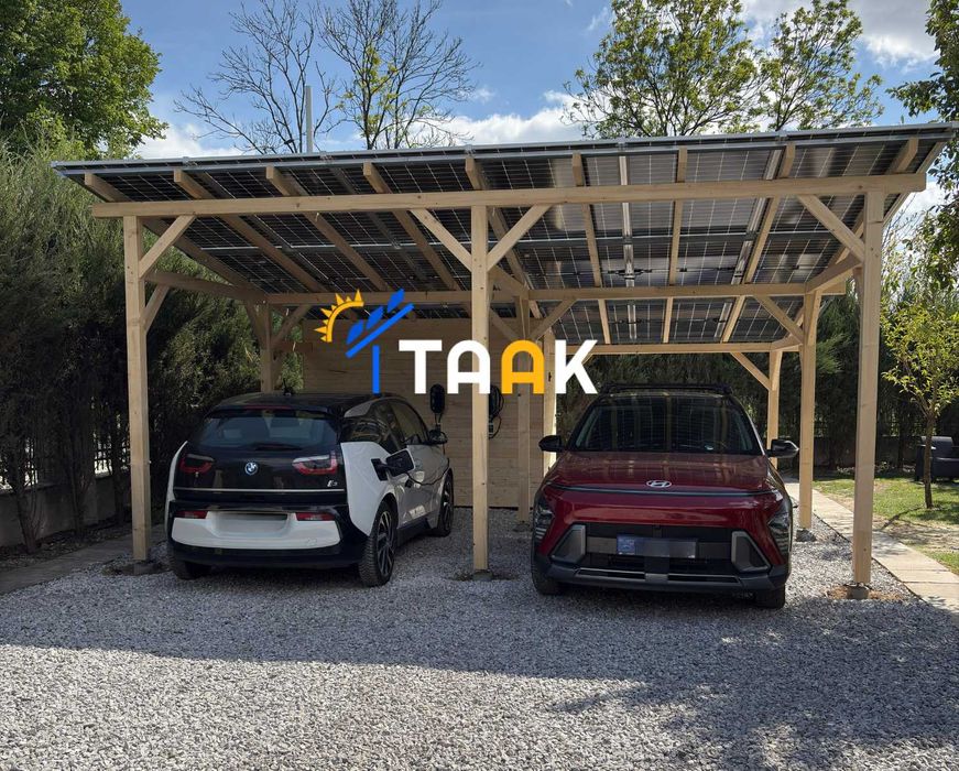 Carport fotowoltaiczny 9,9 kWp + magazyn energii 15 kWh Montaż