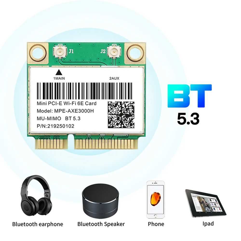 Mini pci-e karta sieciowa Wi-Fi Bluetooth 5.3 WiFi 6E AX210HMW