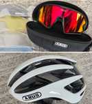 Kask Abus Airbreaker Roz M 52-58cm+Okulary Abus Rowerowe z Etui +Szkła
