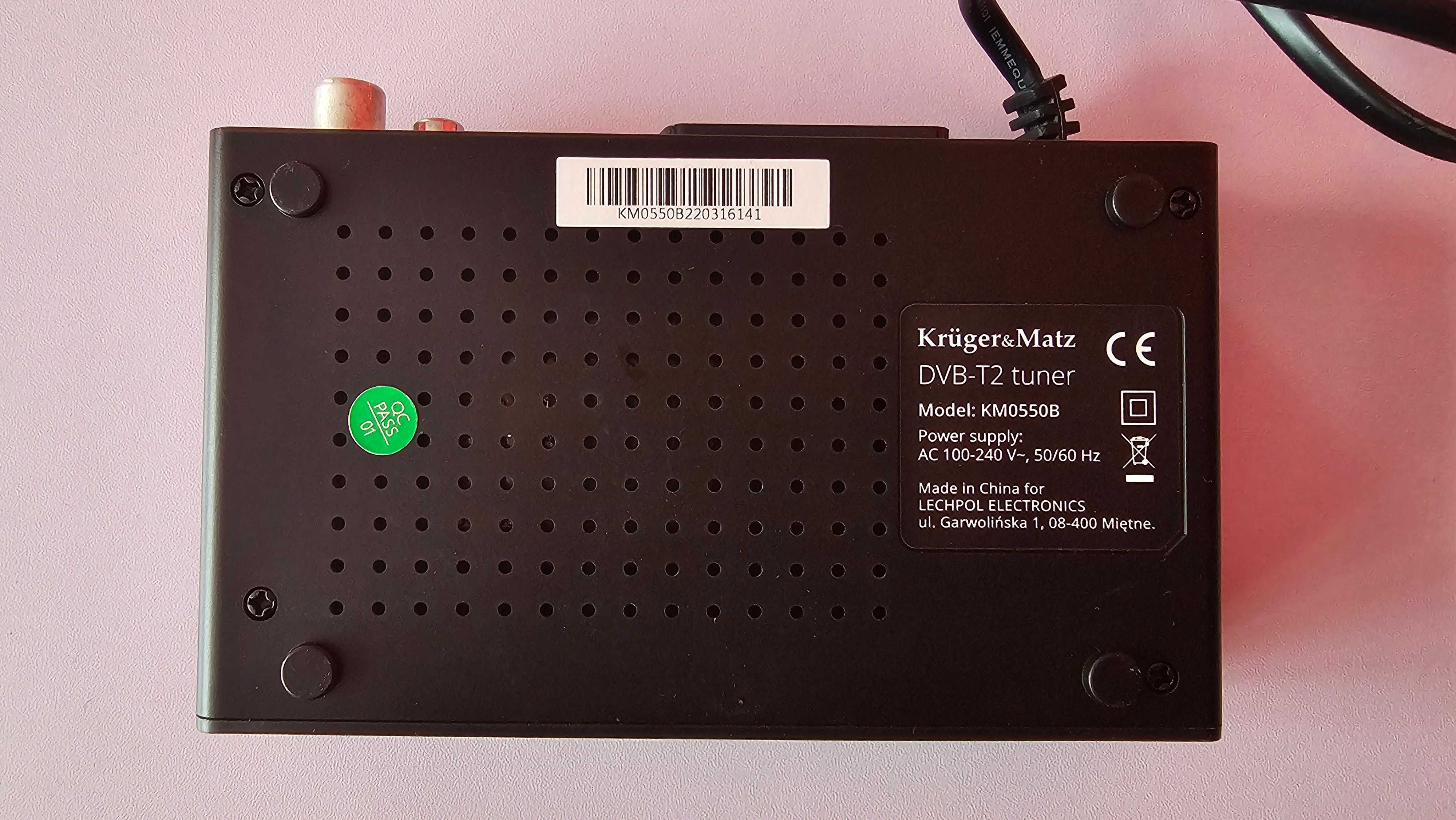 Tuner DVB-T2 HEVC H.265 Kruger&Matz KM0550B + pilot