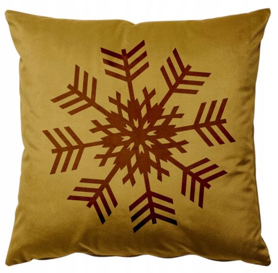 Świąteczna Poszewka welurowa poduszka 40x40 Prezent Śnieżynka