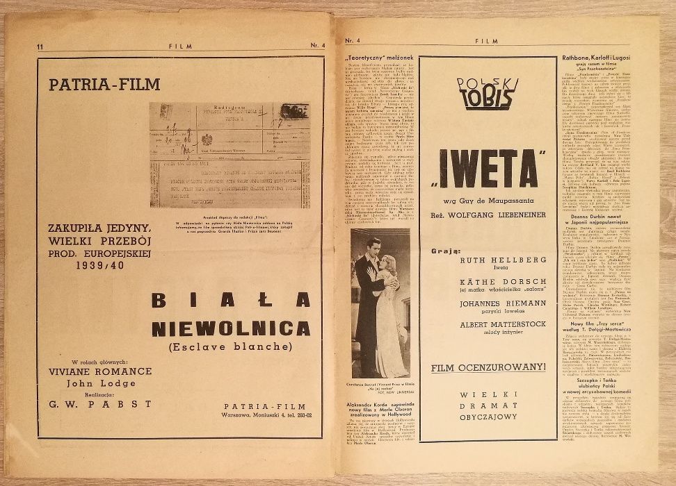 Film - Czasopismo poświęcone zagadnieniom filmu i kina 1939r