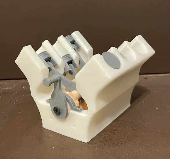 Modelo de Motor V6 a Funcionar