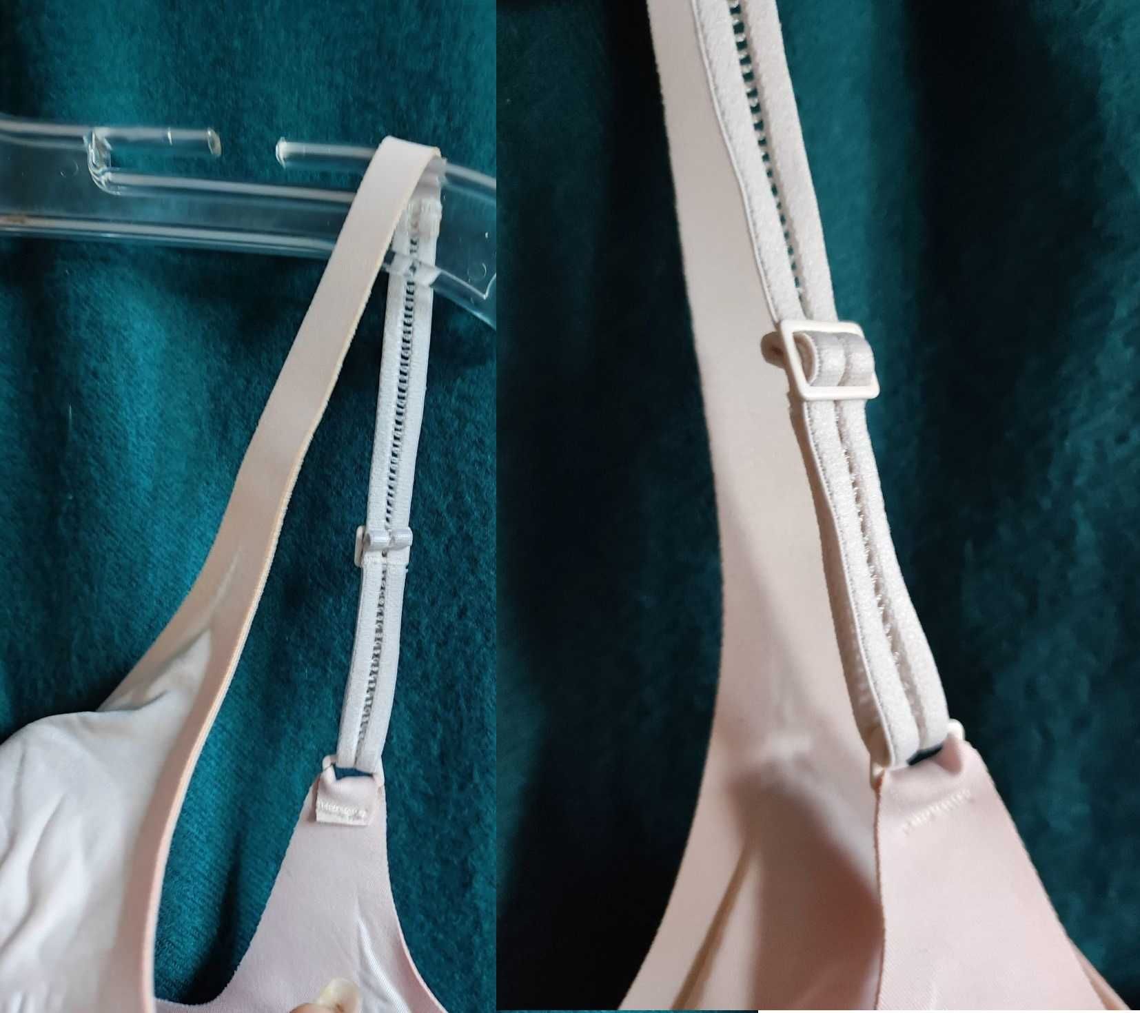 cielisty nude stanik biustonosz bezszwowy sloggi miękki sportowy top