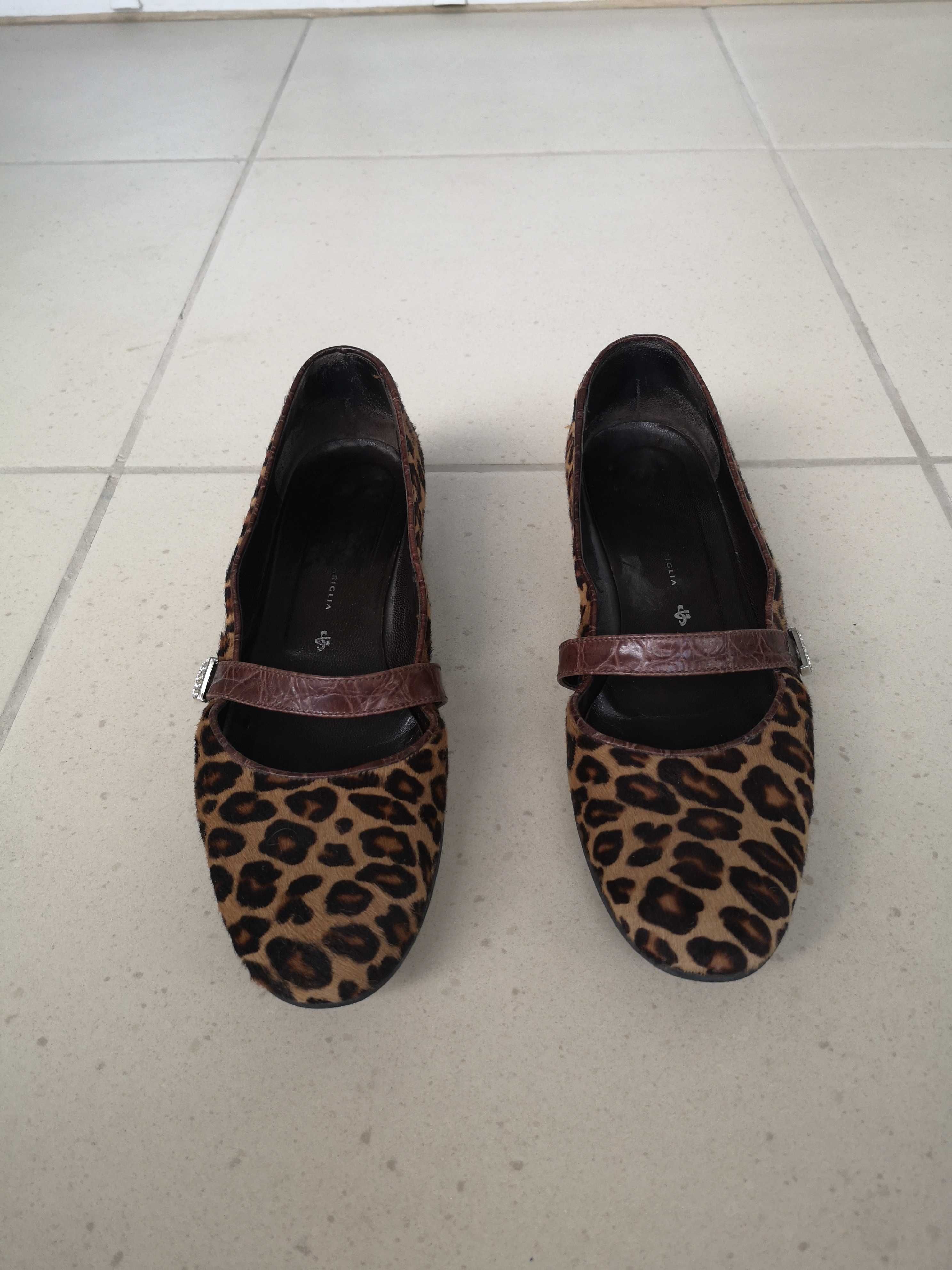 GUIDO SGARIGLIA buty włoskie damskie panterka skórzane r. 38