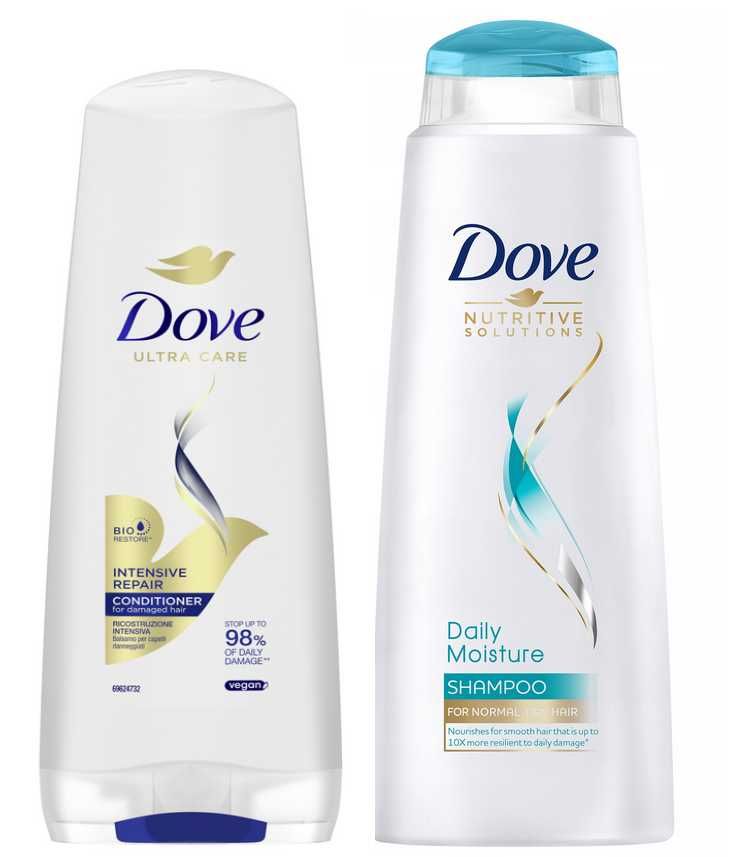 Dove Nutritive szampon do włosów 400ml +odżywka Dove Repair 350 ml