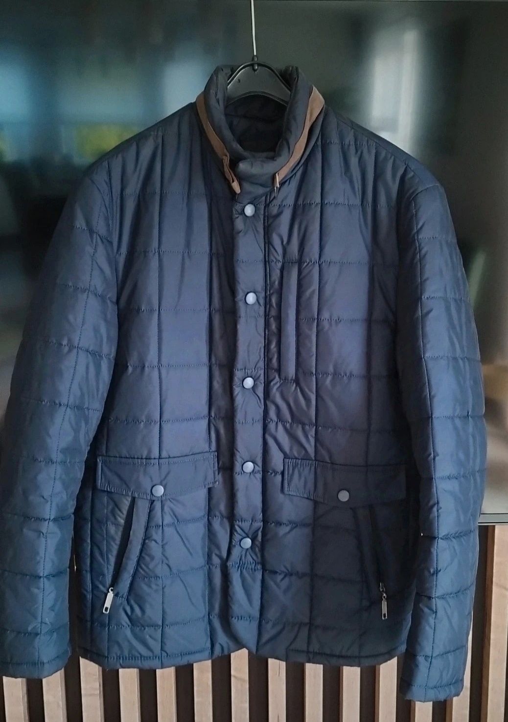 Męska kurtka M L pikowana jesienna elegancka jacket spring